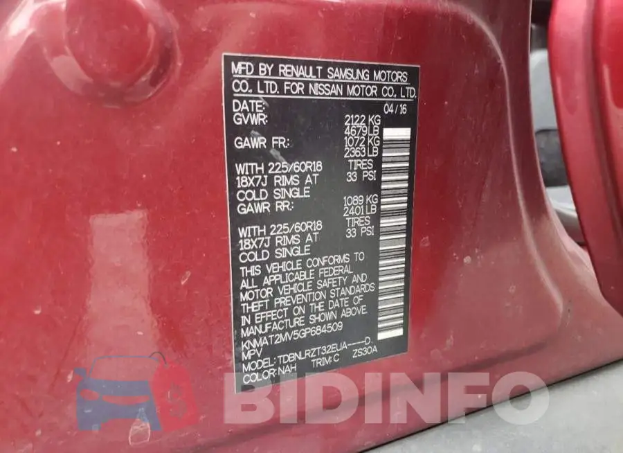 KNMAT2MV5GP684509 Photo# 13