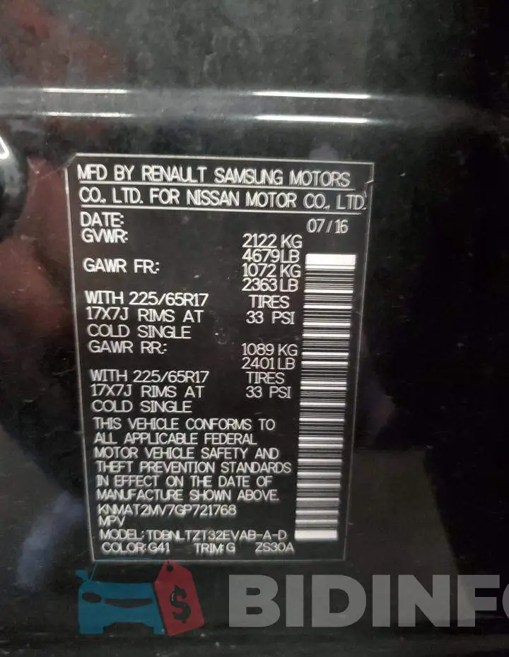 KNMAT2MV7GP721768 Photo# 13