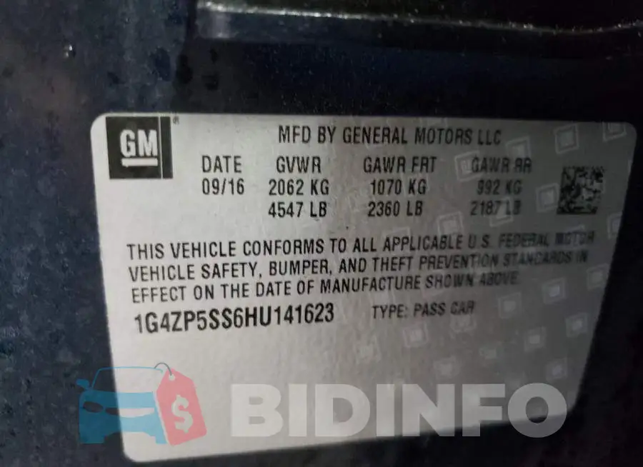 1G4ZP5SS6HU141623 Photo# 12