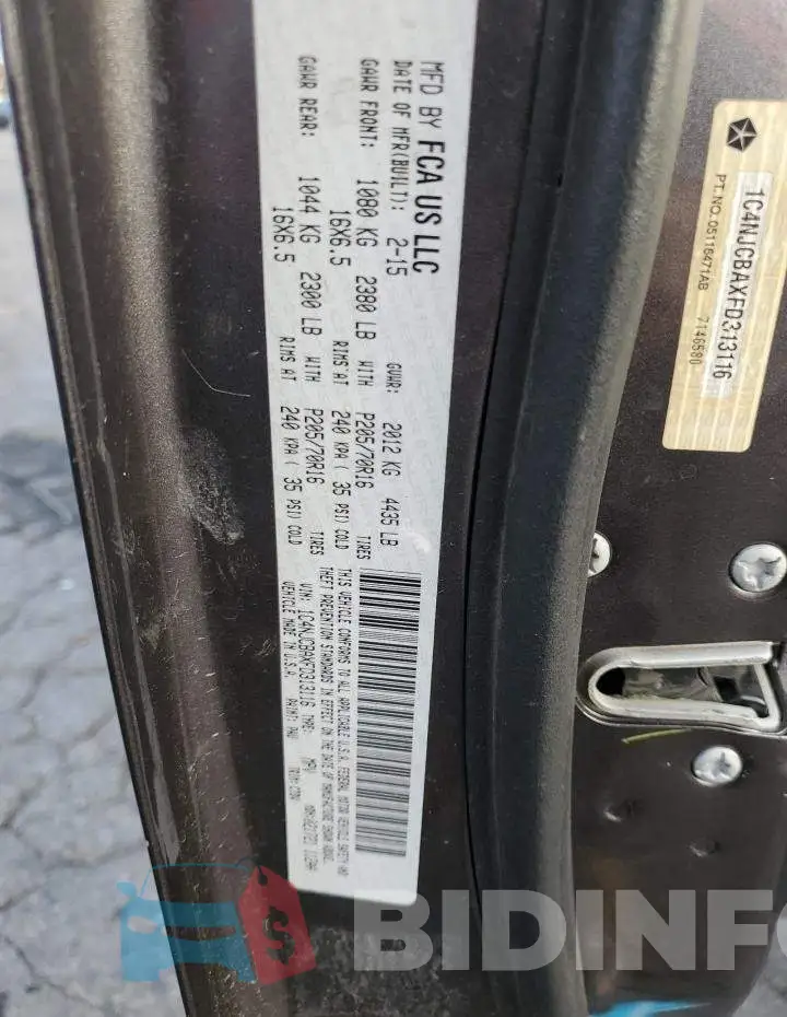 1C4NJCBAXFD313116 Photo# 12