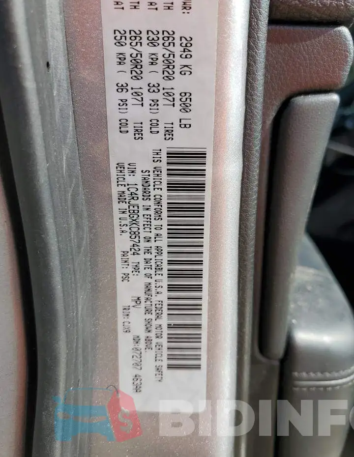 1C4RJEBGXKC857424 Photo# 13