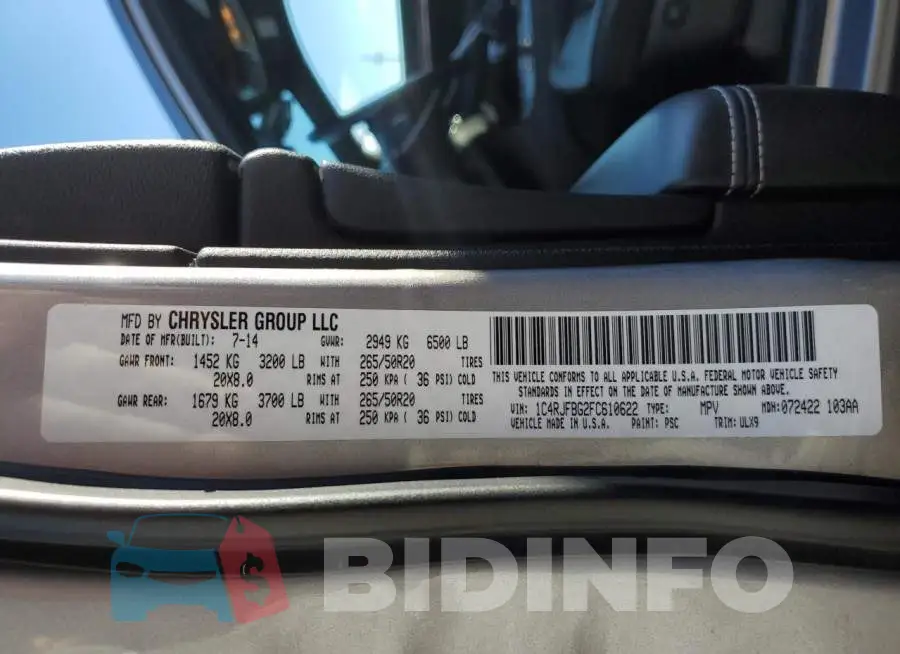 1C4RJFBG2FC610622 Photo# 14