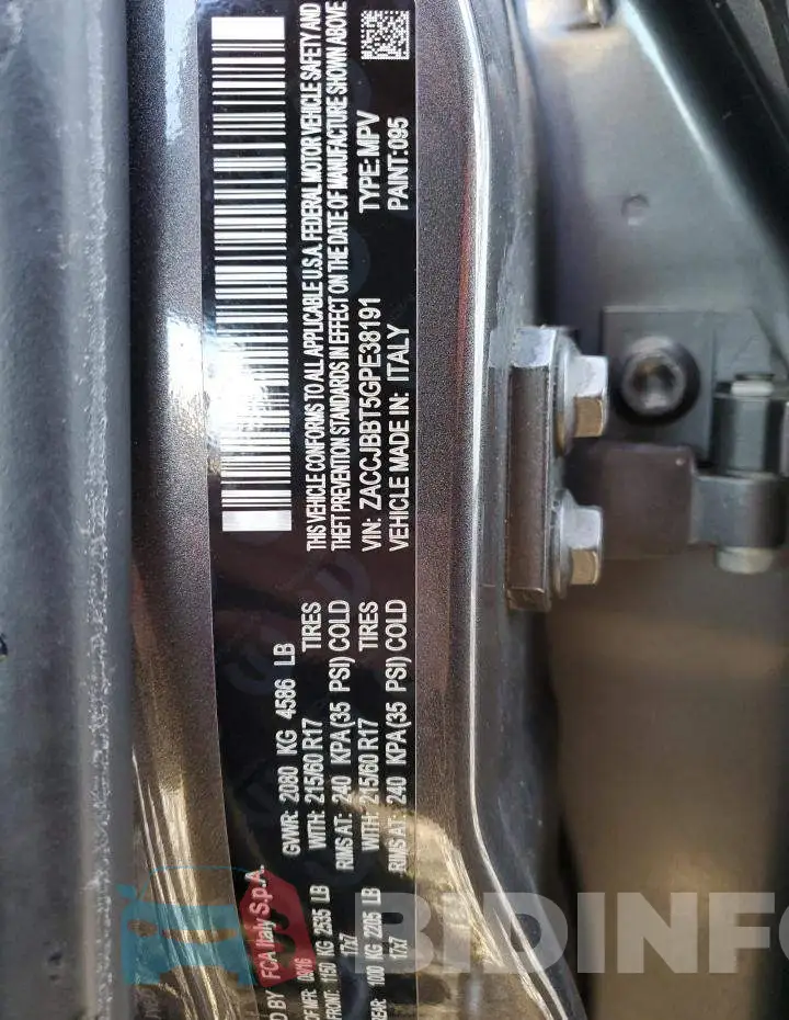 ZACCJBBT5GPE38191 Photo# 13
