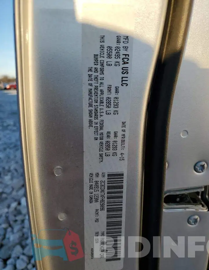 2C3CDXKTXFH828096 Photo# 13