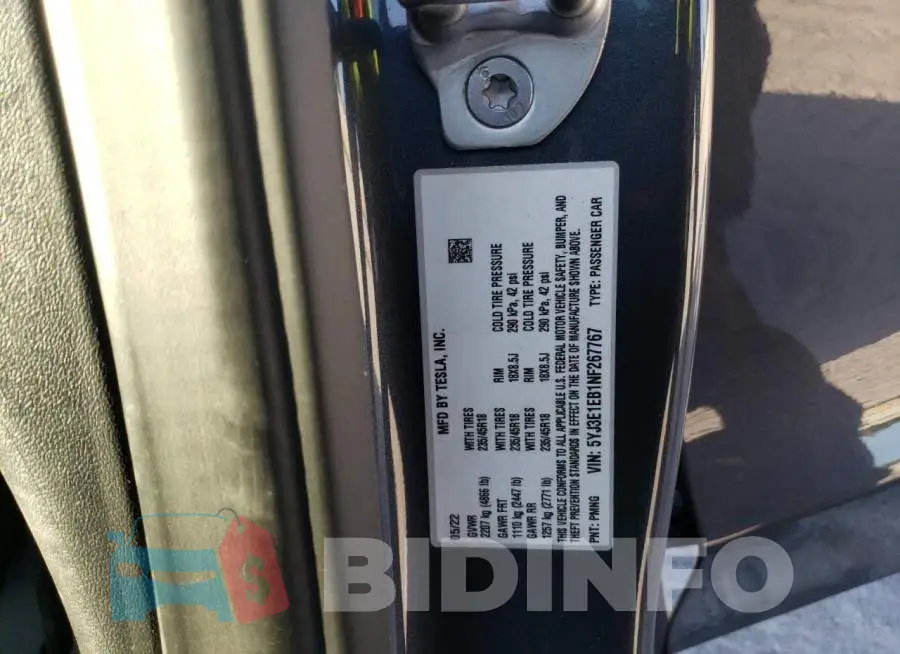 5YJ3E1EB1NF267767 Photo# 12