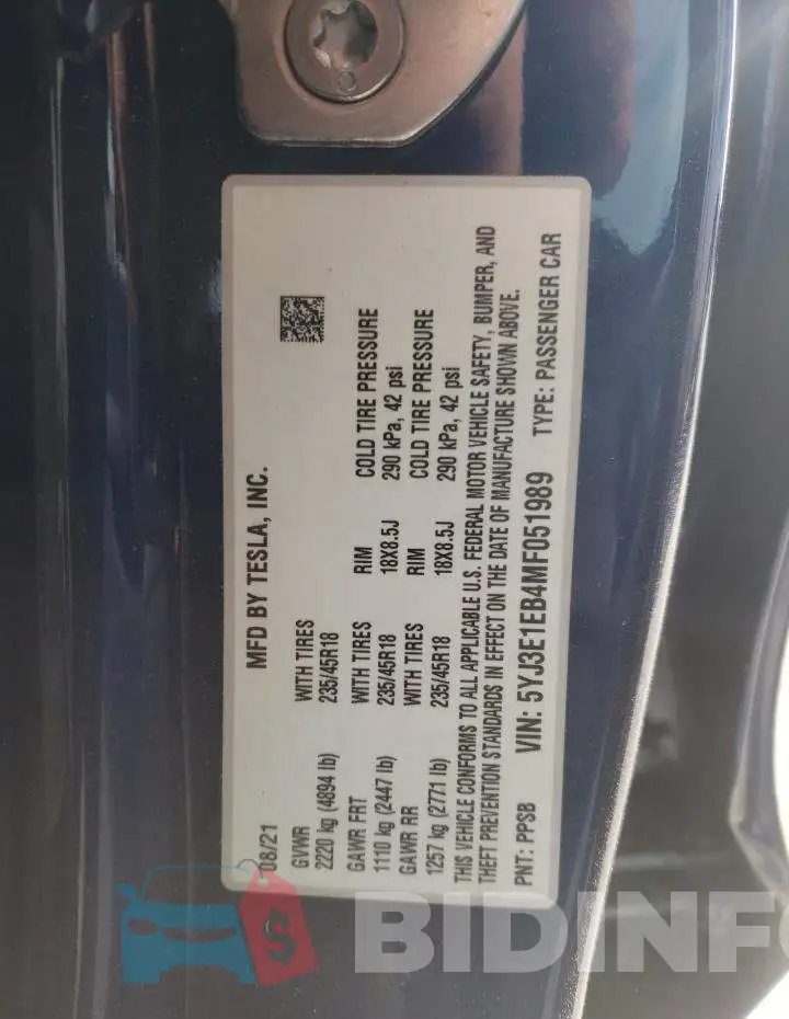 5YJ3E1EB4MF051989 Photo# 12