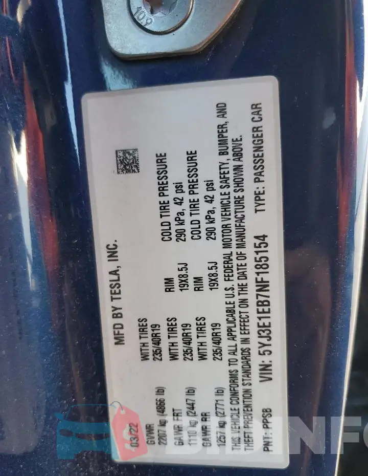 5YJ3E1EB7NF185154 Photo# 12