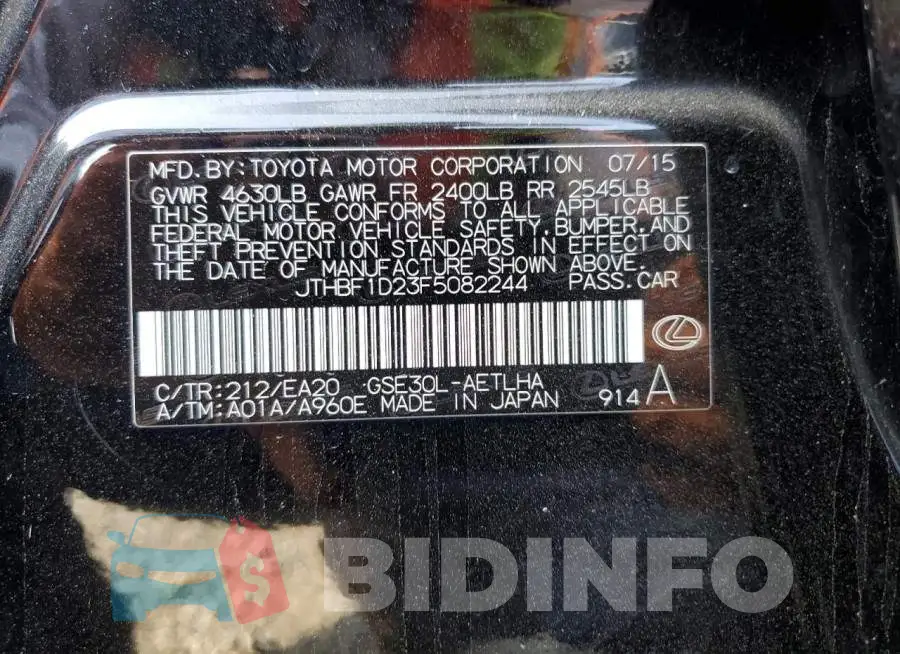 JTHBF1D23F5082244 Photo# 12
