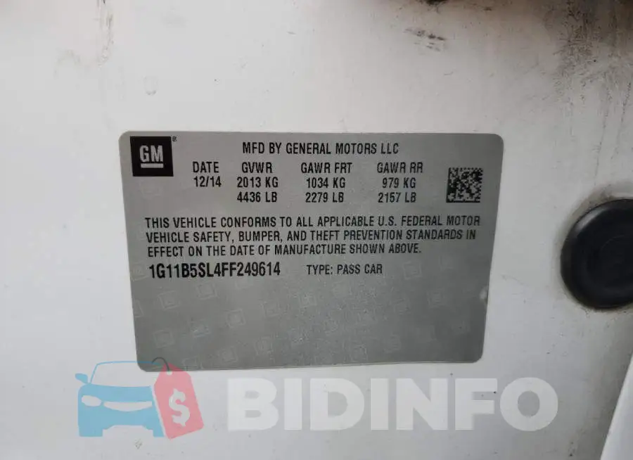 1G11B5SL4FF249614 Photo# 12