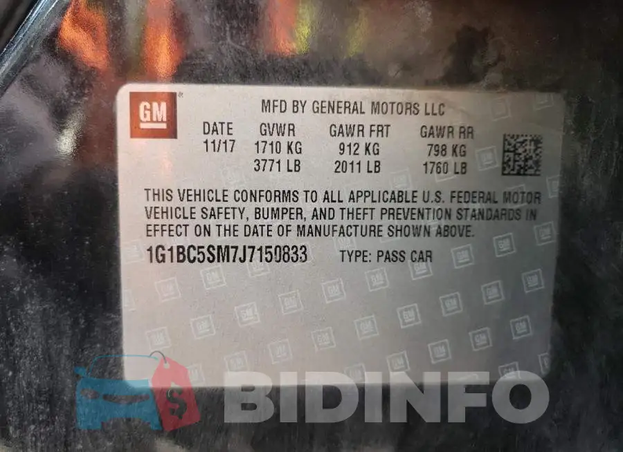 1G1BC5SM7J7150833 Photo# 13