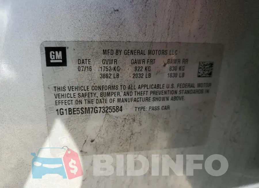 1G1BE5SM7G7325584 Photo# 12