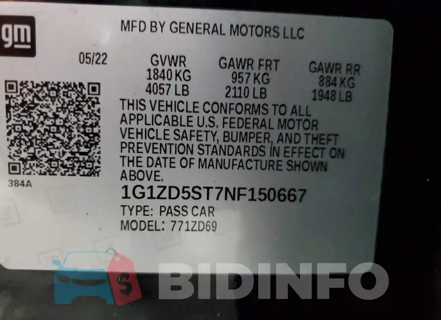 1G1ZD5ST7NF150667 Photo# 13