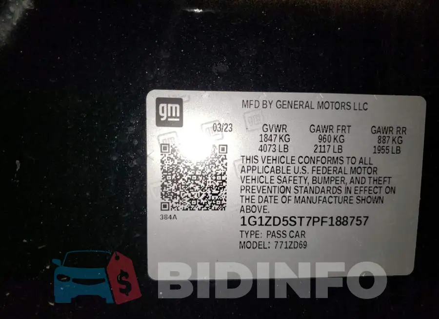 1G1ZD5ST7PF188757 Photo# 12