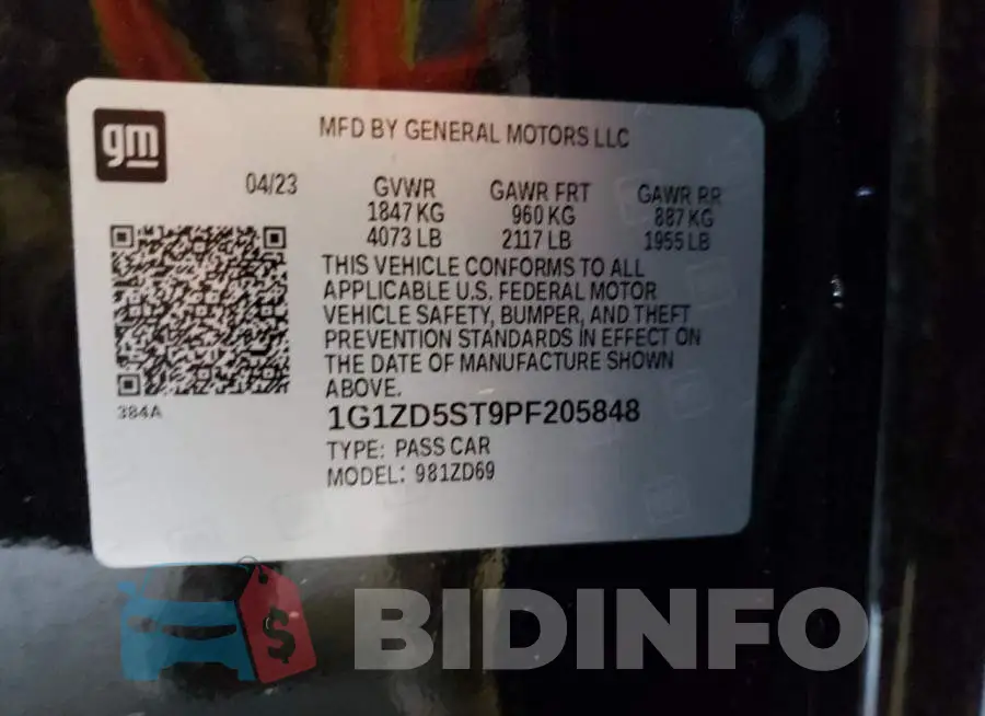 1G1ZD5ST9PF205848 Photo# 12