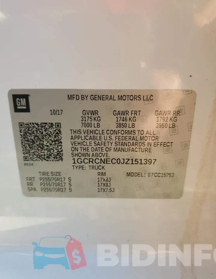 1GCRCNEC0JZ151397 Photo# 12