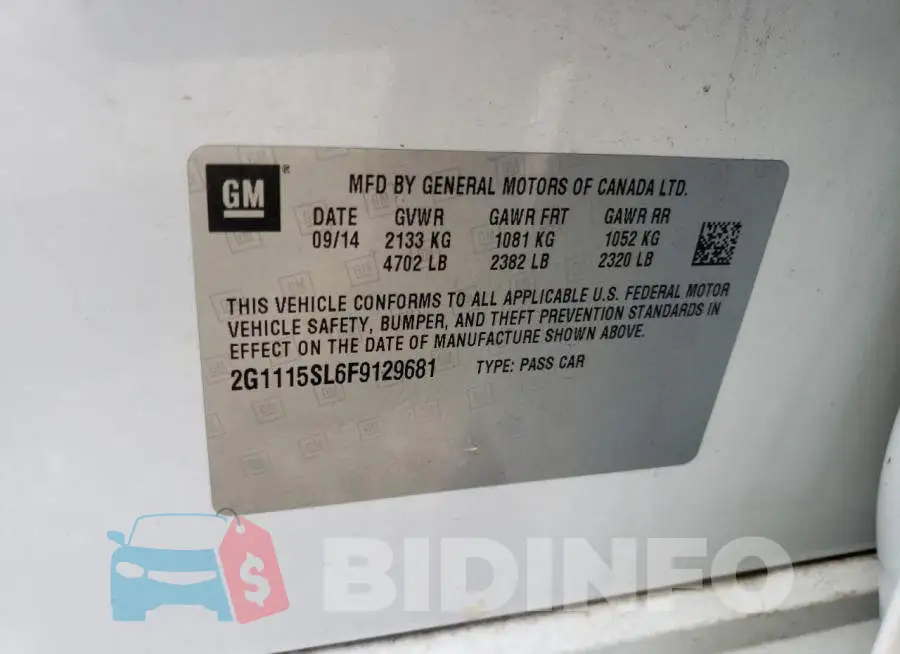 2G1115SL6F9129681 Photo# 13