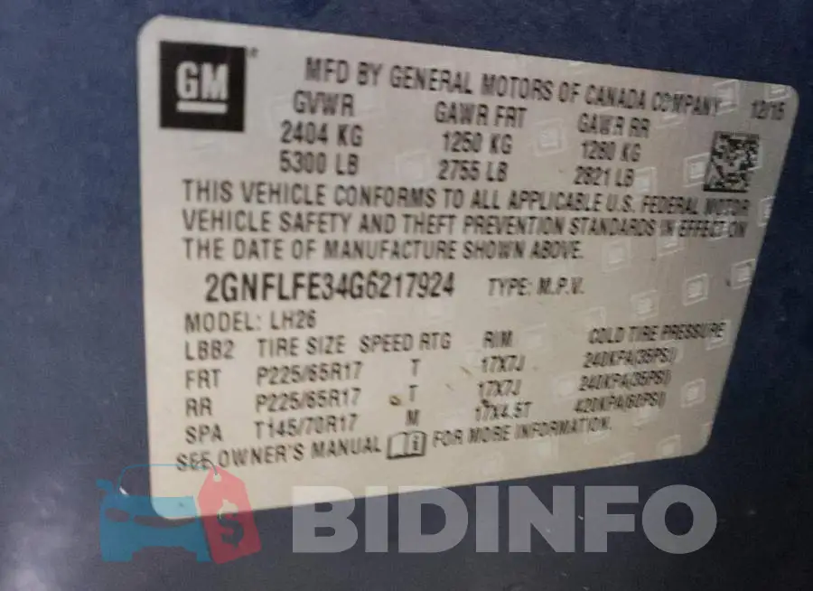 2GNFLFE34G6217924 Photo# 13