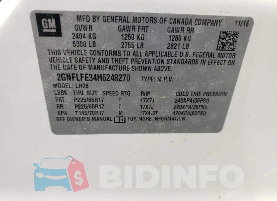 2GNFLFE34H6248270 Photo# 13