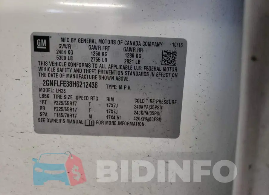 2GNFLFE38H6212436 Photo# 12