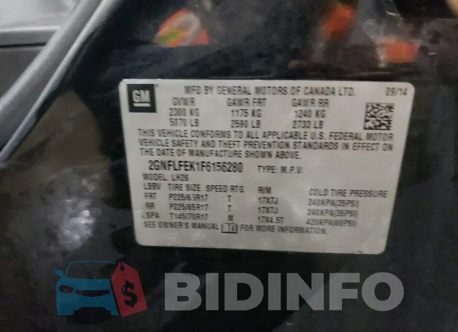 2GNFLFEK1F6156280 Photo# 12
