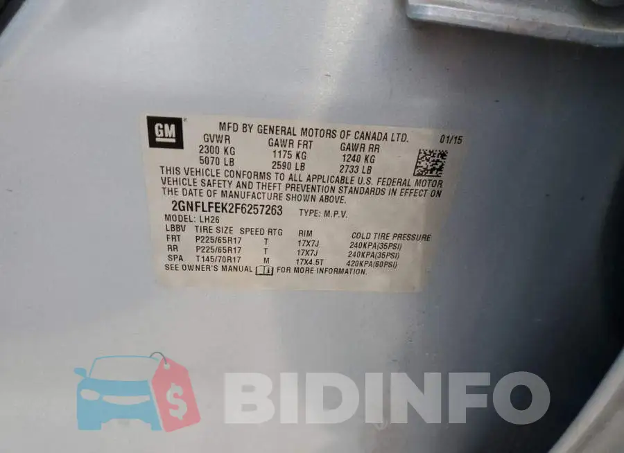 2GNFLFEK2F6257263 Photo# 14