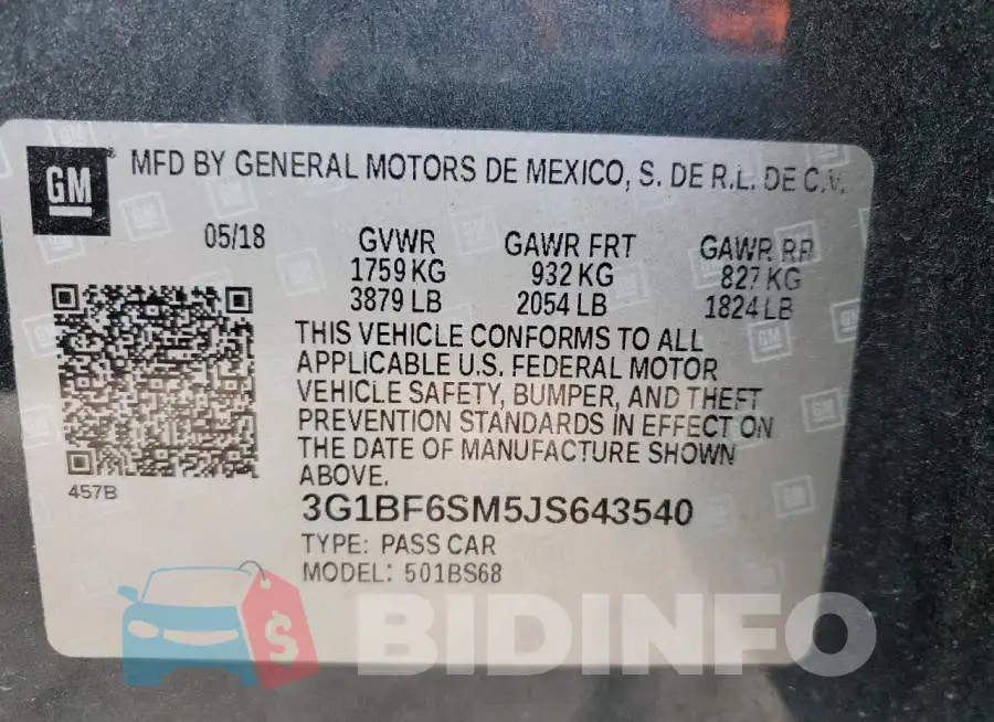 3G1BF6SM5JS643540 Photo# 12