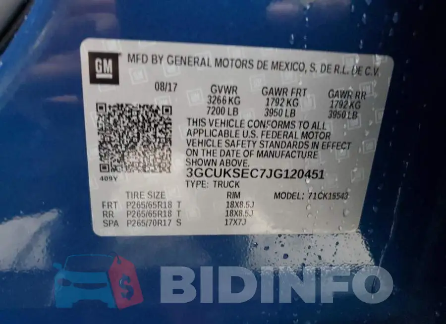 3GCUKSEC7JG120451 Photo# 12