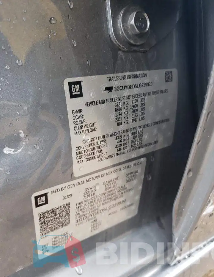 3GCUYDED5LG229920 Photo# 13