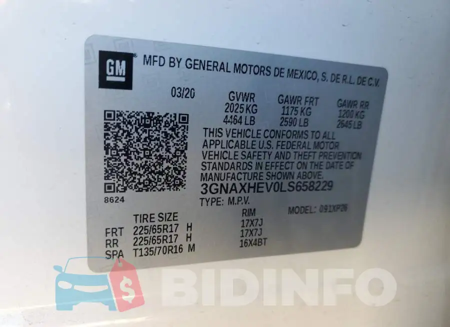 3GNAXHEV0LS658229 Photo# 13