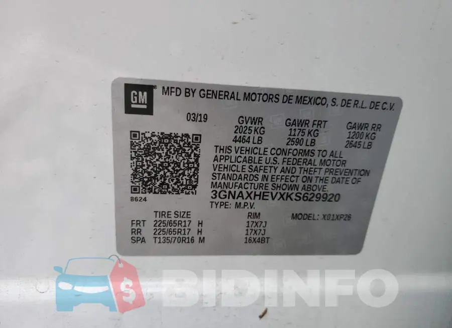 3GNAXHEVXKS629920 Photo# 14