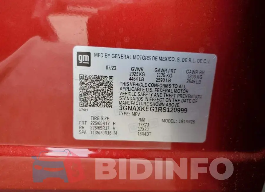 3GNAXKEG1RS120999 Photo# 12