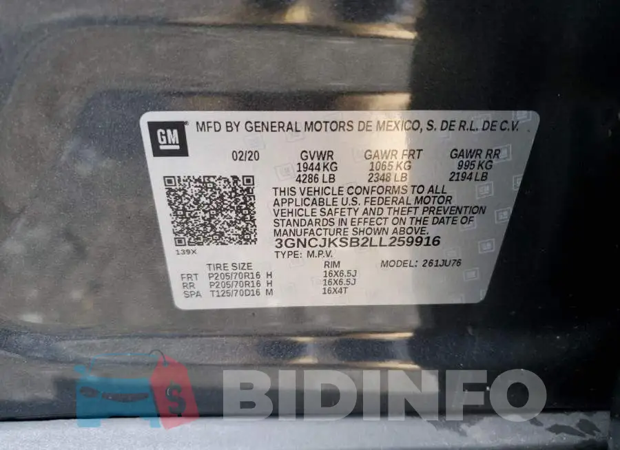 3GNCJKSB2LL259916 Photo# 12