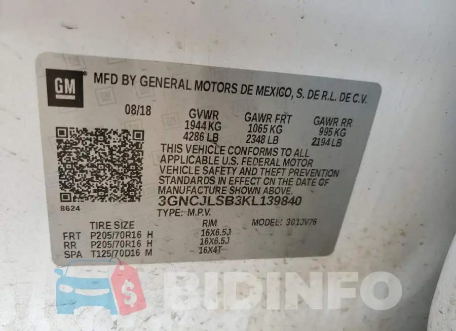 3GNCJLSB3KL139840 Photo# 12