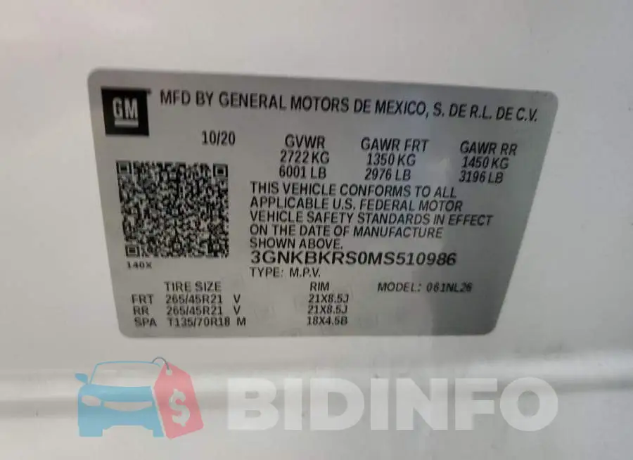 3GNKBKRS0MS510986 Photo# 14