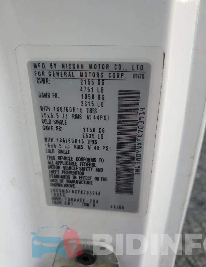3N63M0YNXFK703914 Photo# 12