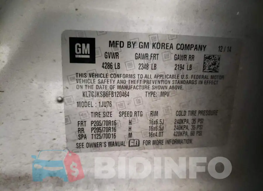 KL7CJKSB6FB120464 Photo# 12