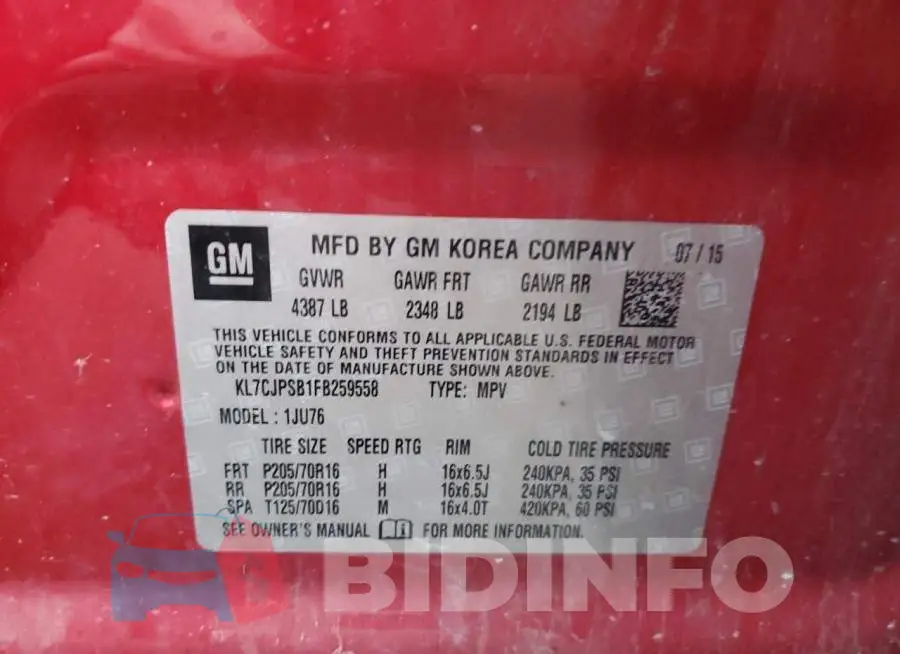 KL7CJPSB1FB259558 Photo# 12