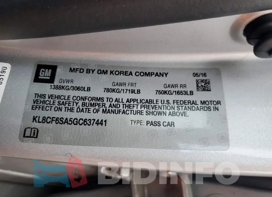 KL8CF6SA5GC637441 Photo# 12