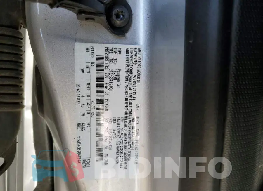 1FADP3F23GL272144 Photo# 12