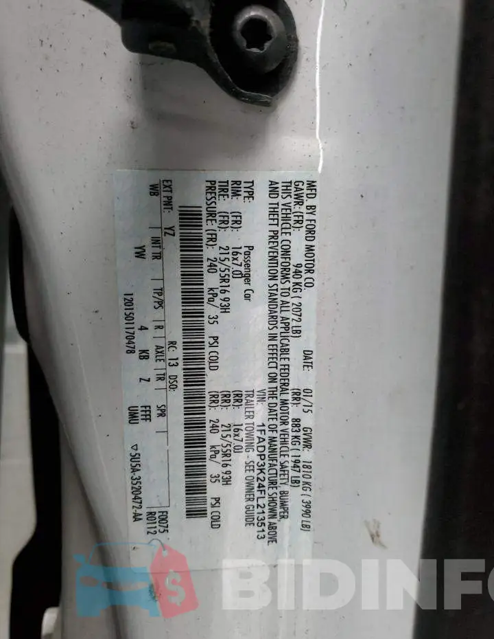 1FADP3K24FL213513 Photo# 12