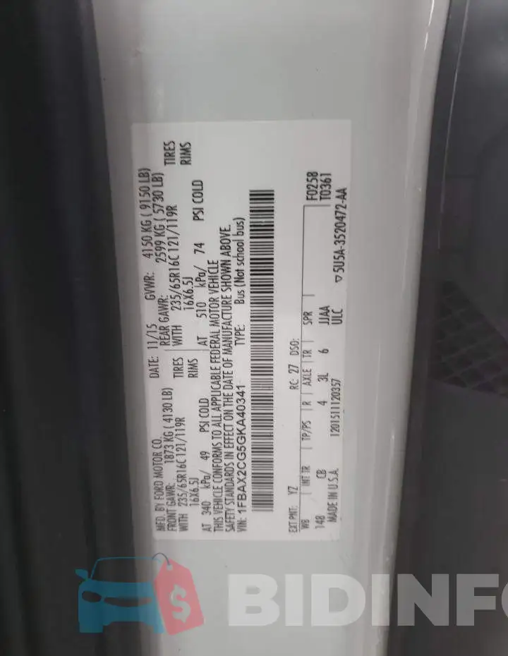1FBAX2CG5GKA40341 Photo# 13