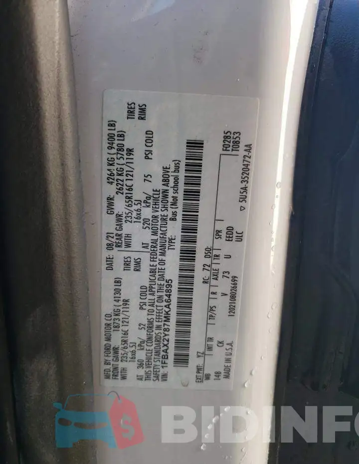 1FBAX2Y87MKA64895 Photo# 13
