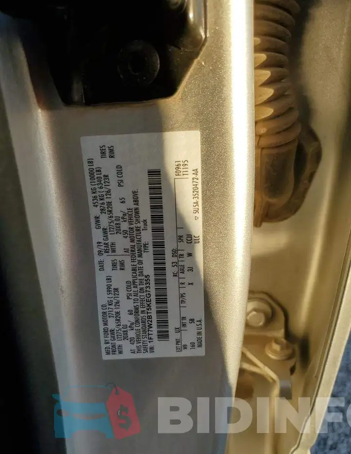 1FT7W2BT5KEG73355 Photo# 12