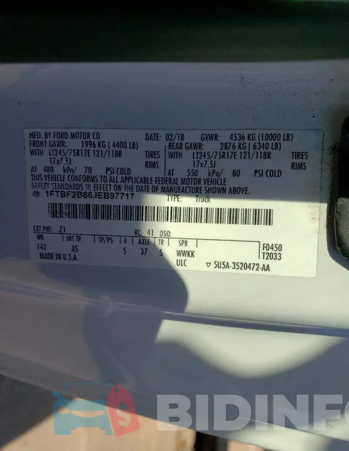1FTBF2B66JEB97717 Photo# 12
