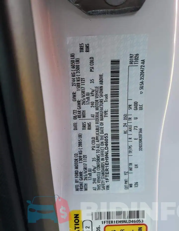 1FTER1EH9NLD46053 Photo# 12