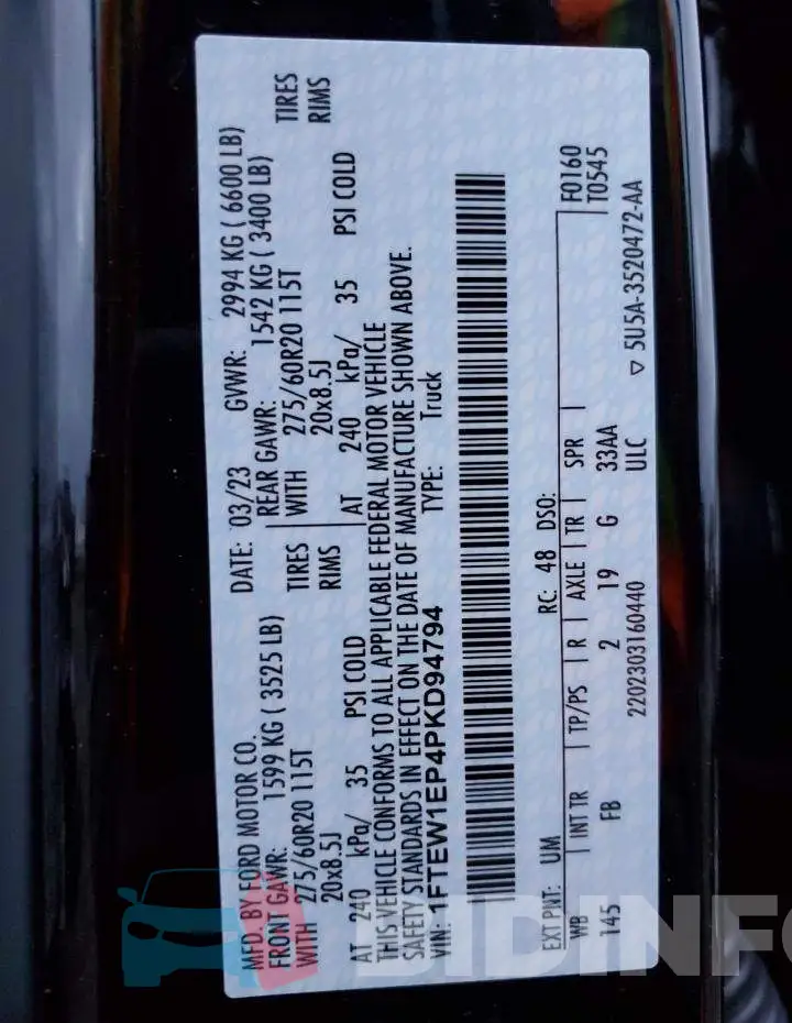1FTEW1EP4PKD94794 Photo# 12