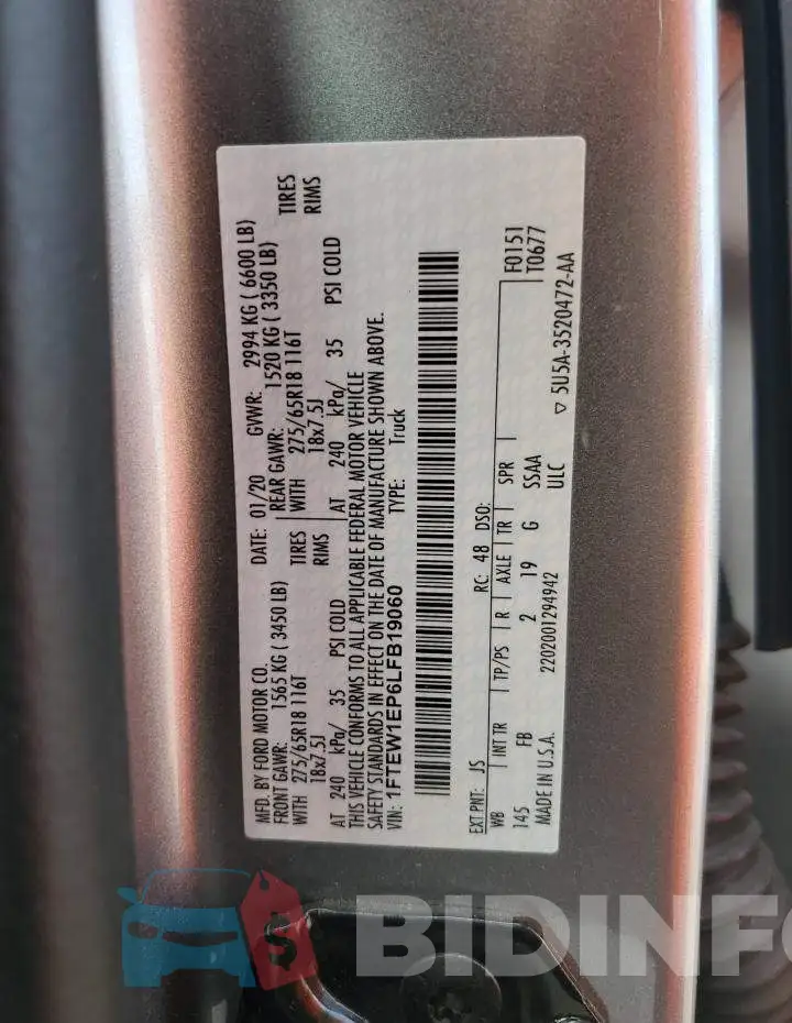 1FTEW1EP6LFB19060 Photo# 13