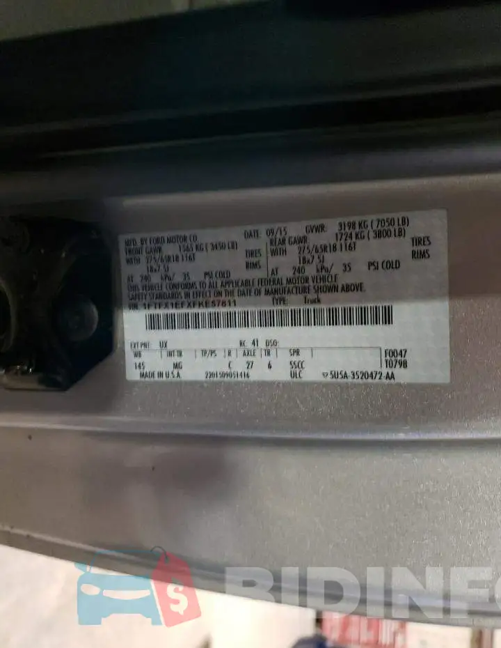 1FTFX1EFXFKE57811 Photo# 12