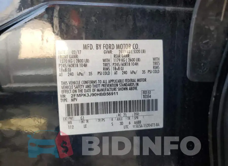 2FMPK3J90HBB56911 Photo# 13