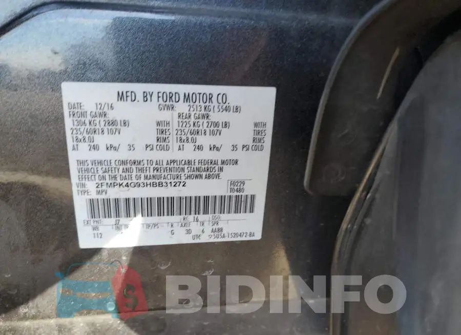 2FMPK4G93HBB31272 Photo# 13